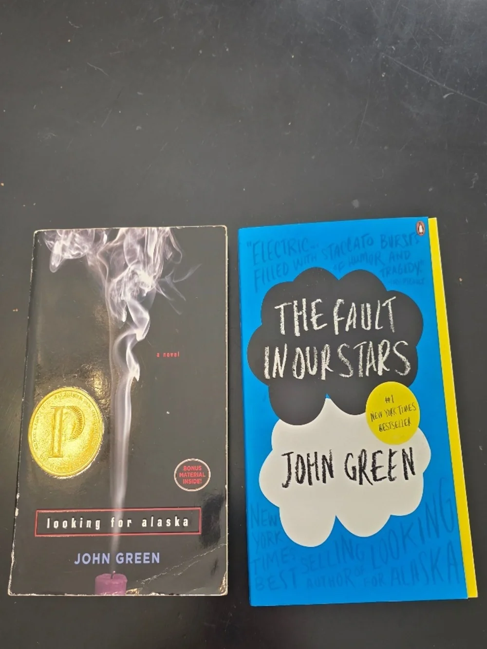 Lot of 2 John Green Paperbacks - Looking for Alaska / The Fault in Our Stars